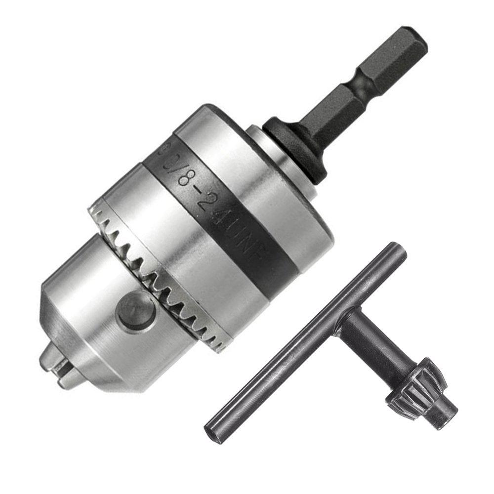 Адаптер адаптера патрона для электрической дрели 3/8 дюйма сверлильный патрон с быстросменным шестигранным хвостовиком 1/4 дюйма