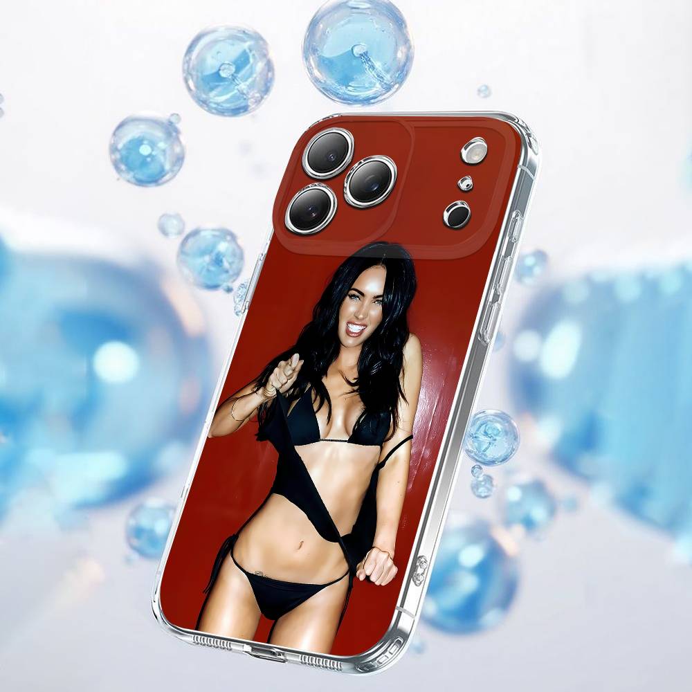 Чехол для телефона M-Megan Fox Для iPhone 12,16,11,14,13,17,15 Plus,Pro,Max,Plus,E,Air,Mini Прозрачный чехол