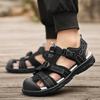 Summer Men Sandals Genuine Leather Mens Casual Shoes Outdoor Men Leather Sandals for Men Beach Shoes Roman Shoes Plus Size45