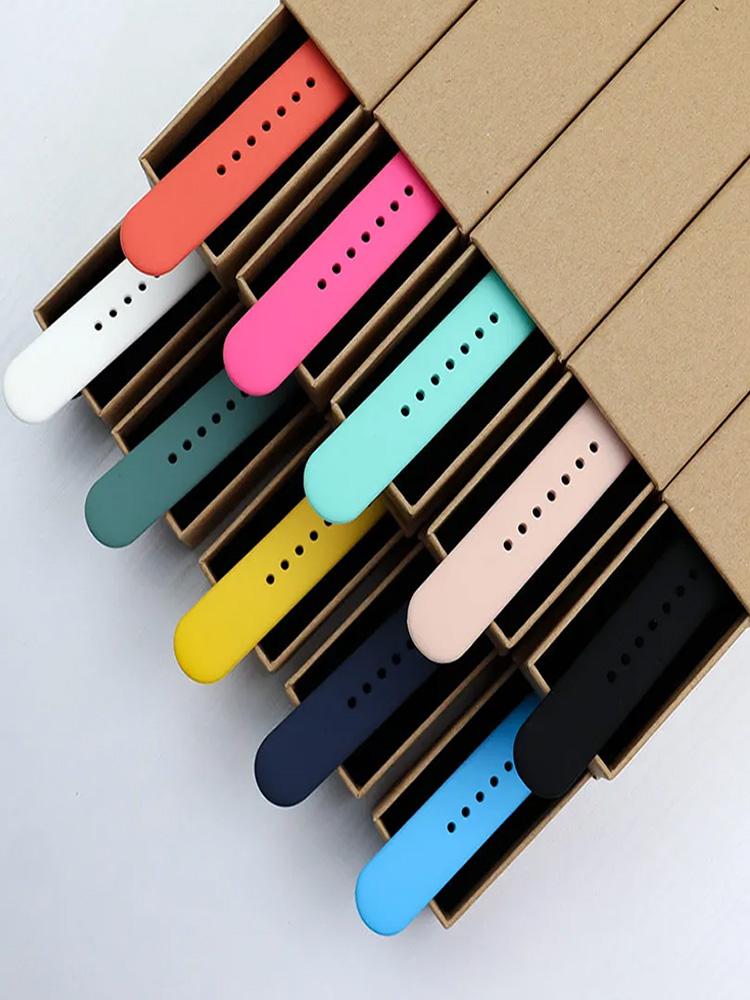 Для Apple Watch ultra 2 ремешок 49мм 46мм 44мм 40мм 45мм 41мм 42мм Силиконовый браслет correa iWatch series se 9 8 7 6 3 10 11 ремешки