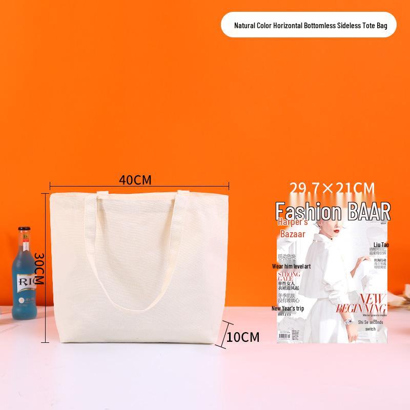 Высококачественная холщовая сумка-тоут с индивидуальным логотипом - Белая, Пустая, Персонализированная печать