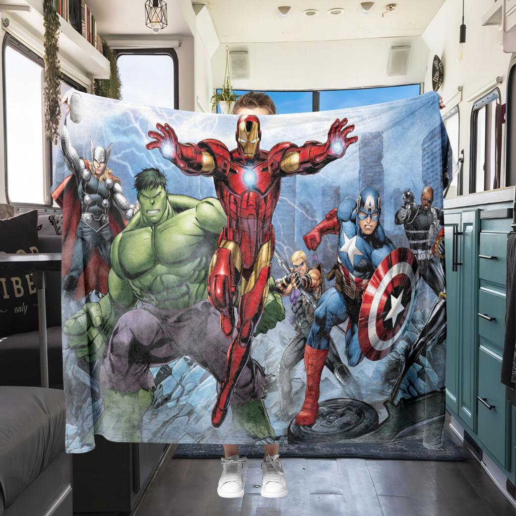Мультяшный принт Marvel для спален, диванов, кроватей, стульев, пикников, путешествий. Фланелевое одеяло. Домашний декор. Отличный подарок. Различные размеры. Новое