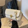 Underarm Small Square Bag Women'S Premium Texture Pu Lock Simple Retro Shoulder Messenger Bag