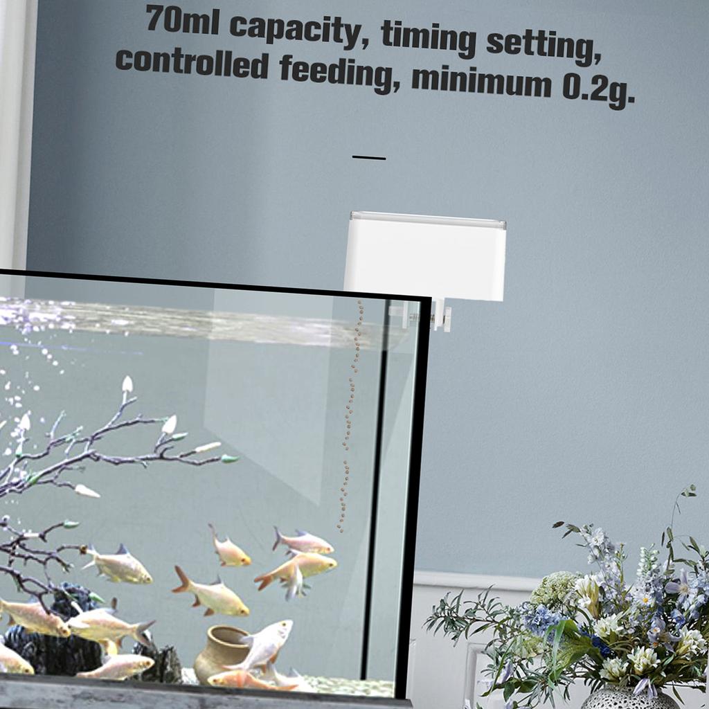 Автоматическая кормушка для рыб Умный цифровой диспенсер корма для рыб Таймер Кормушка для рыб 70 мл Работает от батареек для аквариумов