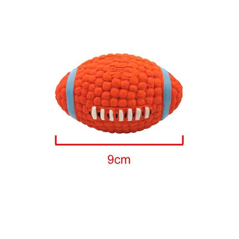 New Pet Dog Natural Latex Sound Toy Ball Rugby Volleyball Soccer Anti Bite Interactive Dogs Teething Chewing Toys Pet Products