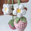 Handmade Crochet Strawberry Bag Key Charm Jewelry Accessory