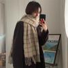 Female Winter For Girls Autumn Grid Wraps Korean Style Shawls Knitted Shawls Plaid Scarves