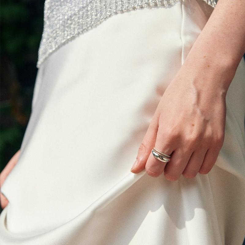 Verte [925 Silver] Anse Dew Ring   Cinq.silver.210