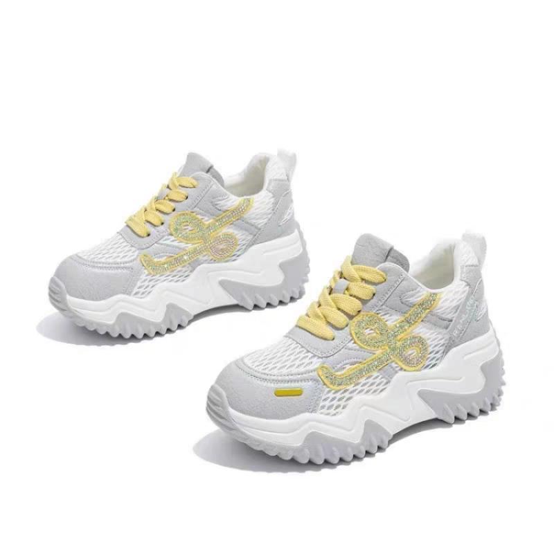 Mix Color Breathable Mesh Chunky Sneakers Women Summer Thick Bottom Height Increase Shoes Casual Sport Sneaker Women