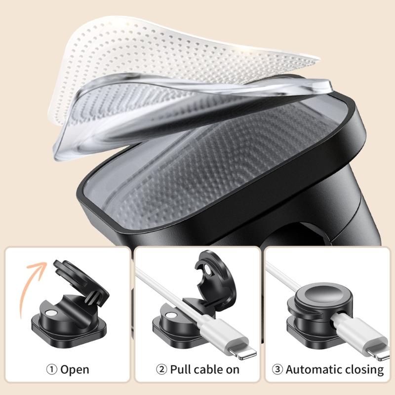 Spring Cord Holder Clip Adjustable Cable Organizers with Strong Adhesive for Desk and Car Use 