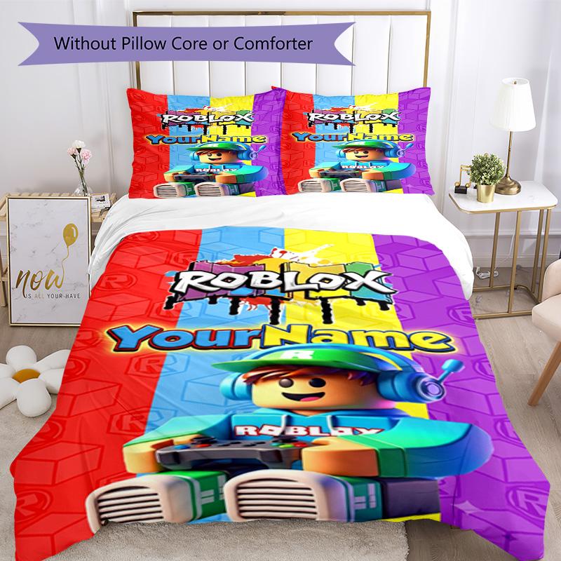 Roblox 333 Customize your name Bedding Set Breathable Duvet Cover with Pillowcases Home Decoration Birthday Gift