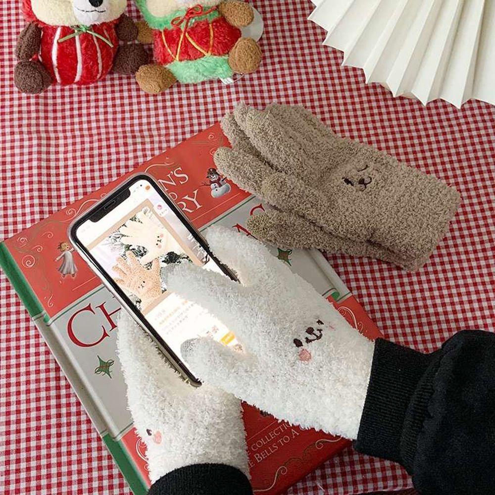 Gloves Bear Knitted Gloves Gloves Female Gloves Wool Mittens Full finger Gloves