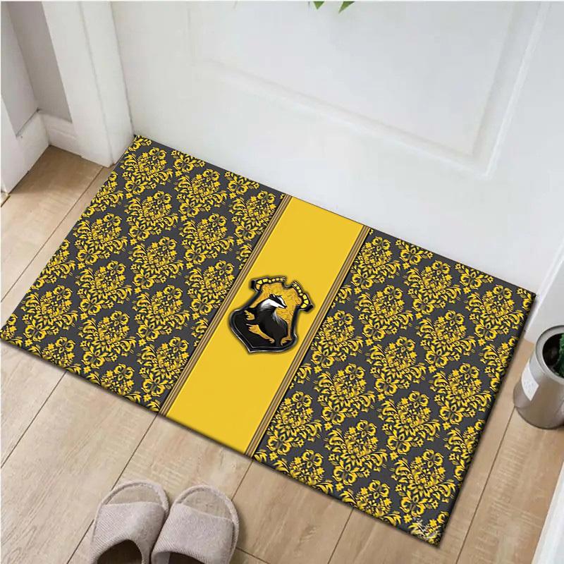 1pc Office Carpet Chair Mats Hufflepuff Crest Pattern Perfect for Office Chairs, Living Rooms, Or Bedrooms,Polyester Carpet.HDT100