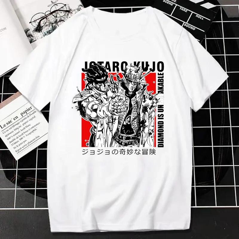 Горячая футболка Jojo Bizarre Adventure Anime для мужчин с крутым принтом Harajuku Japan Manga Streetwear унисекс футболка Camisetas Fshion Tee Top