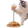 Marchul Cat Ball Toy with Treat Ball, Cat Treat Dispenser Toy with Roller Trackball, Interactive Wooden Cat Toy for Indoor Cats and Kittens