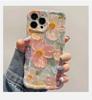 2025 Retro Oil Painting Phone Case For iPhone 13 14 15 16 ProMax 12 11 Luxury Flower Print Shockproof Silicone Cover Artistic Decor