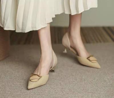 Модные туфли с острым носком из обычной кожи, повседневные, желтые, черные для женщин 2024, стилето, летняя женская обувь, офисные, по акции, популярные E