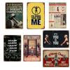 Funny Metal Signs Decor No Pain No Gain Motivational Fitness Quotes Wall Art for Living Room Bedroom Gym Metal Tin Signs Vintage