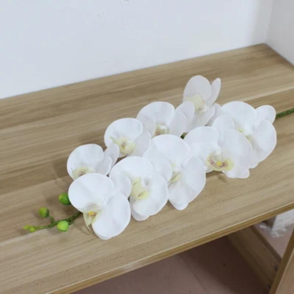 Латексная искусственная орхидея-бабочка с 9 головками 3D-печать Большой размер Искусственный фаленопсис Силикон ПУ На ощупь как настоящий Свадебный домашний декор