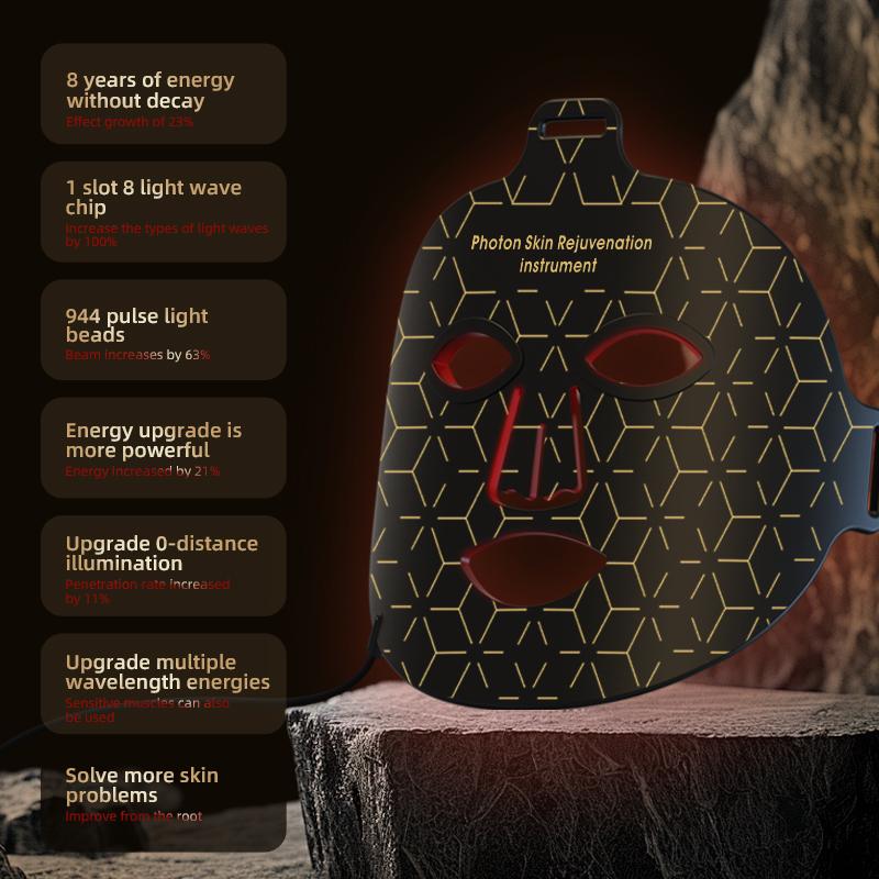 8 цветов светодиодный фотонный силиконовый маска инфракрасная терапия маска для лица косметическая маска для подтяжки лица восстановление кожи осветление тона кожи