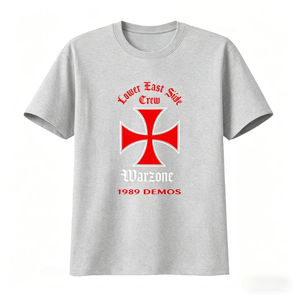 Warzone Demos Lower East Side Crew Cross T Shirt Vintage Casual Soft Fashion Unisexs Clothing Womens Summer New T Shirt