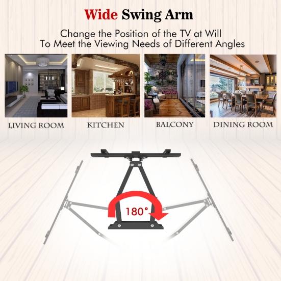 26-55-дюймовая подставка для телевизора с двойным маятником и большой базой TMDS-105, подшипник 40 кг/Vese400*400/верхний и нижний - 10 ~ 10°