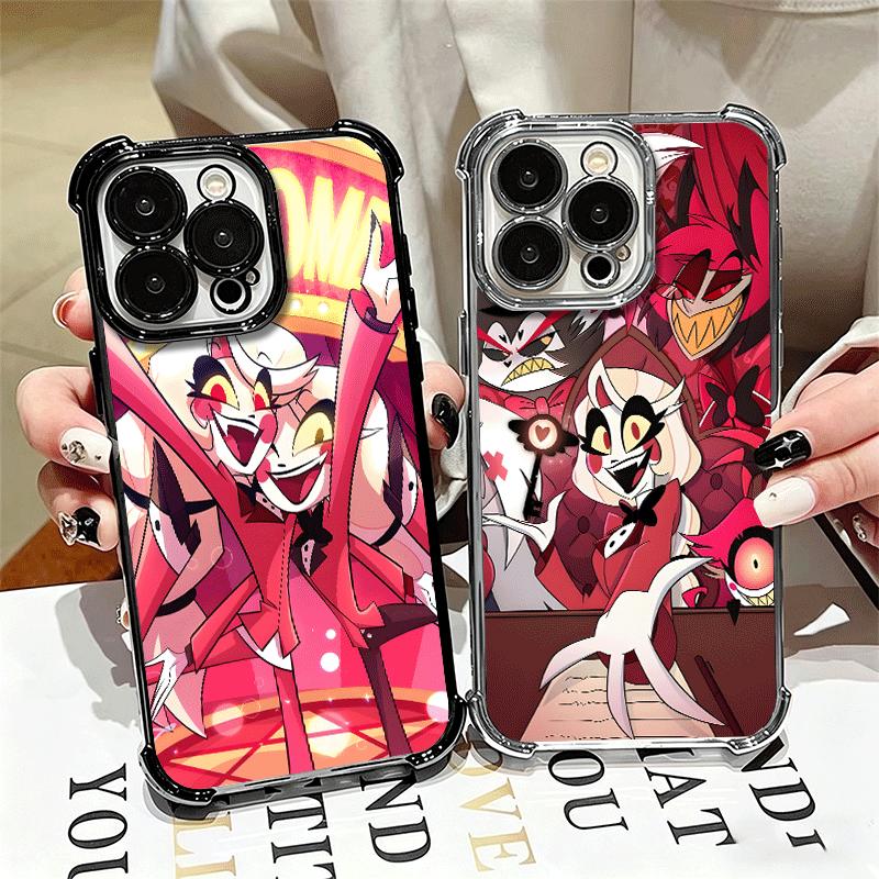 Чехол для телефона с покрытием в стиле аниме Hazbin Hotel Для iPhone 16 17 Pro Max Air 16E 14 15 Plus 12 13 Mini Противоударный чехол с подушкой безопасности