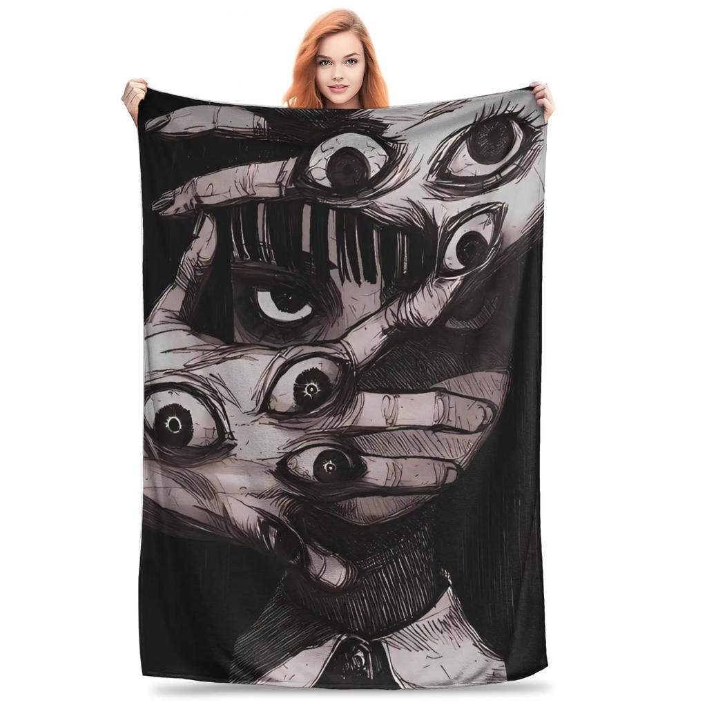 Tomie Junji Ito Blanket  Soft Warm Throws for Winter Bedding Child Couch Chair Pattern Ideal for Bedspread