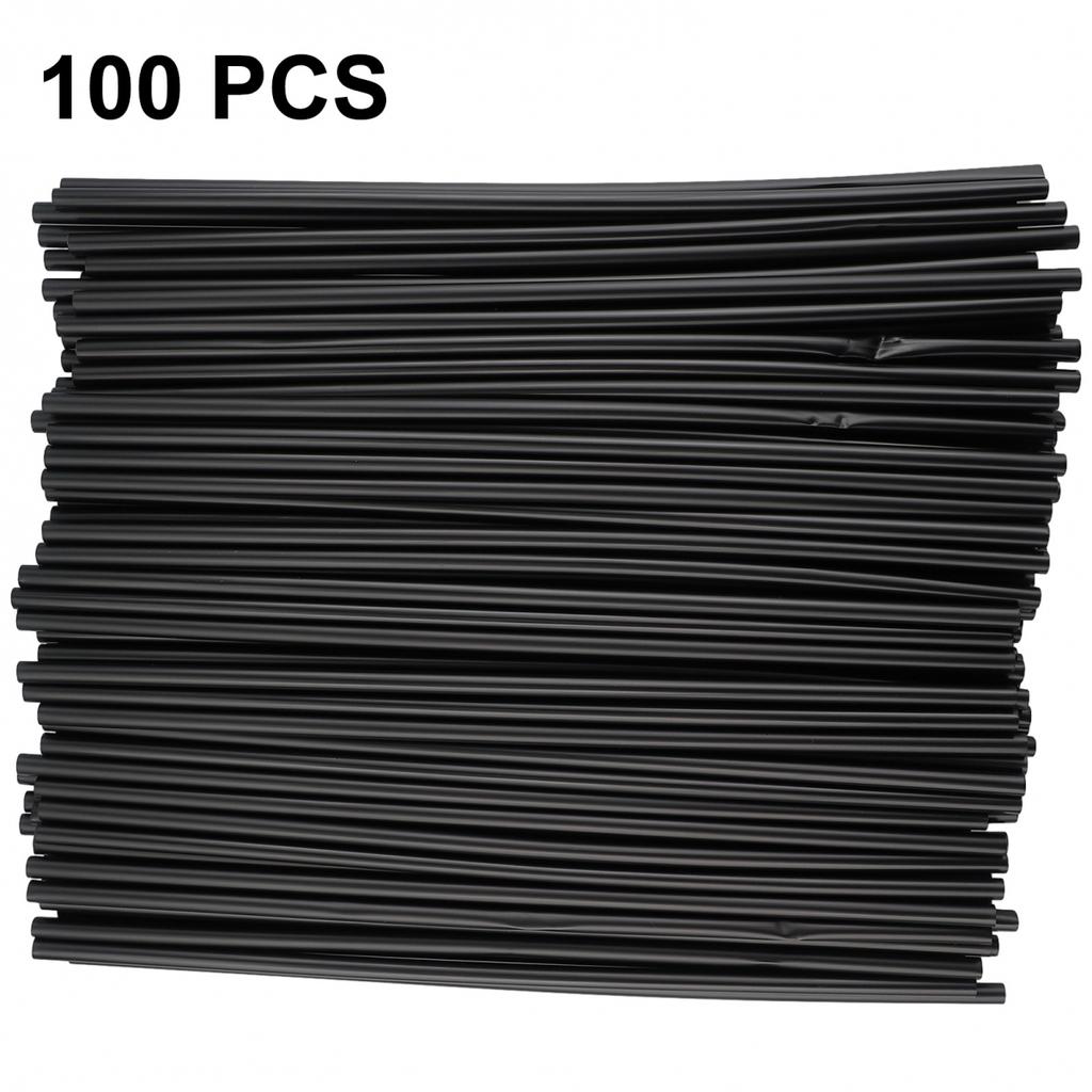 Home Straws Party Supplies 100pcs Black Bubble Tea Drinking