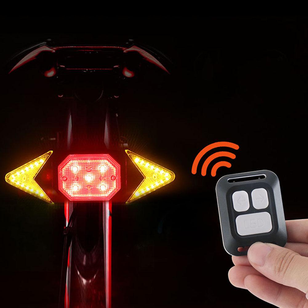 USB аккумуляторный сигнал поворота Велоспорт Задний фонарь Велосипедный фонарь Пульт дистанционного управления