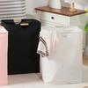 Breathable Linen Laundry Basket Collapsible Hamper Wood Handle Storage Bin Large Capacity Dirty Clothes Organizer Multi Purpose Home Bathroom Storage