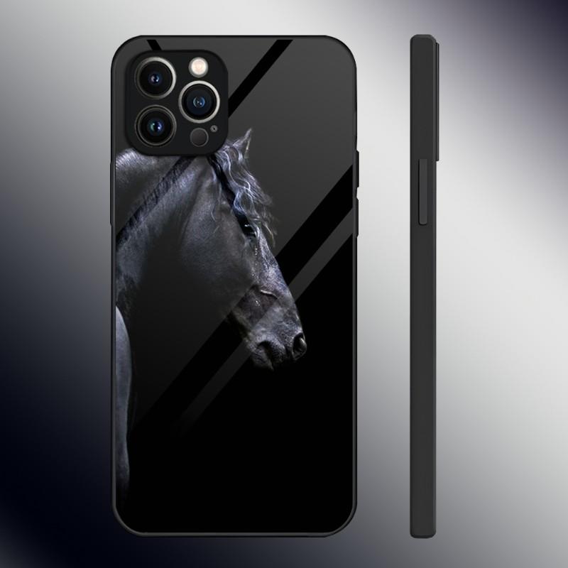 Доминирующий Крутой Конь Чехол для Телефона Закаленное Стекло Для IPhone 13 12 11 14 Pro Max Mini X XR XS 8 7 6s Plus SE 2020 Обложка