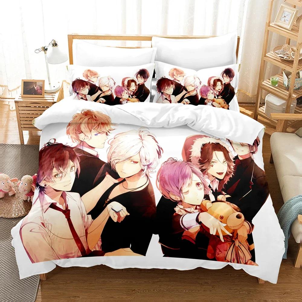 Аниме Diabolik Lovers Постельный комплект Односпальный Полуторный Двуспальный Королевский Суперкоролевский Размер Комплект постельного белья