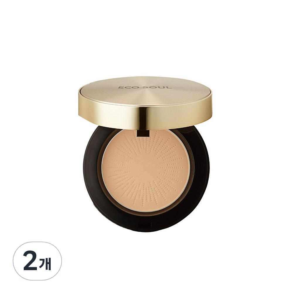 Eco Soul Luxury Gold Pact 9г, 21 светло-бежевый, 2 штуки