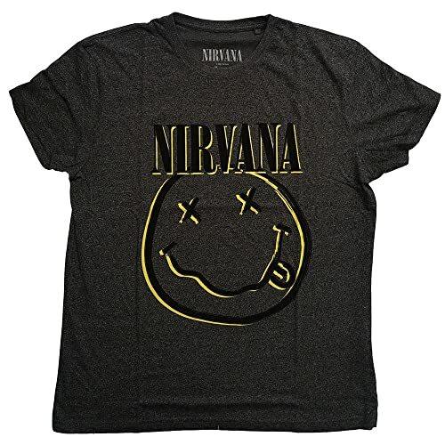 Nirvana T Shirt Inverse Smiley Brindle S Black