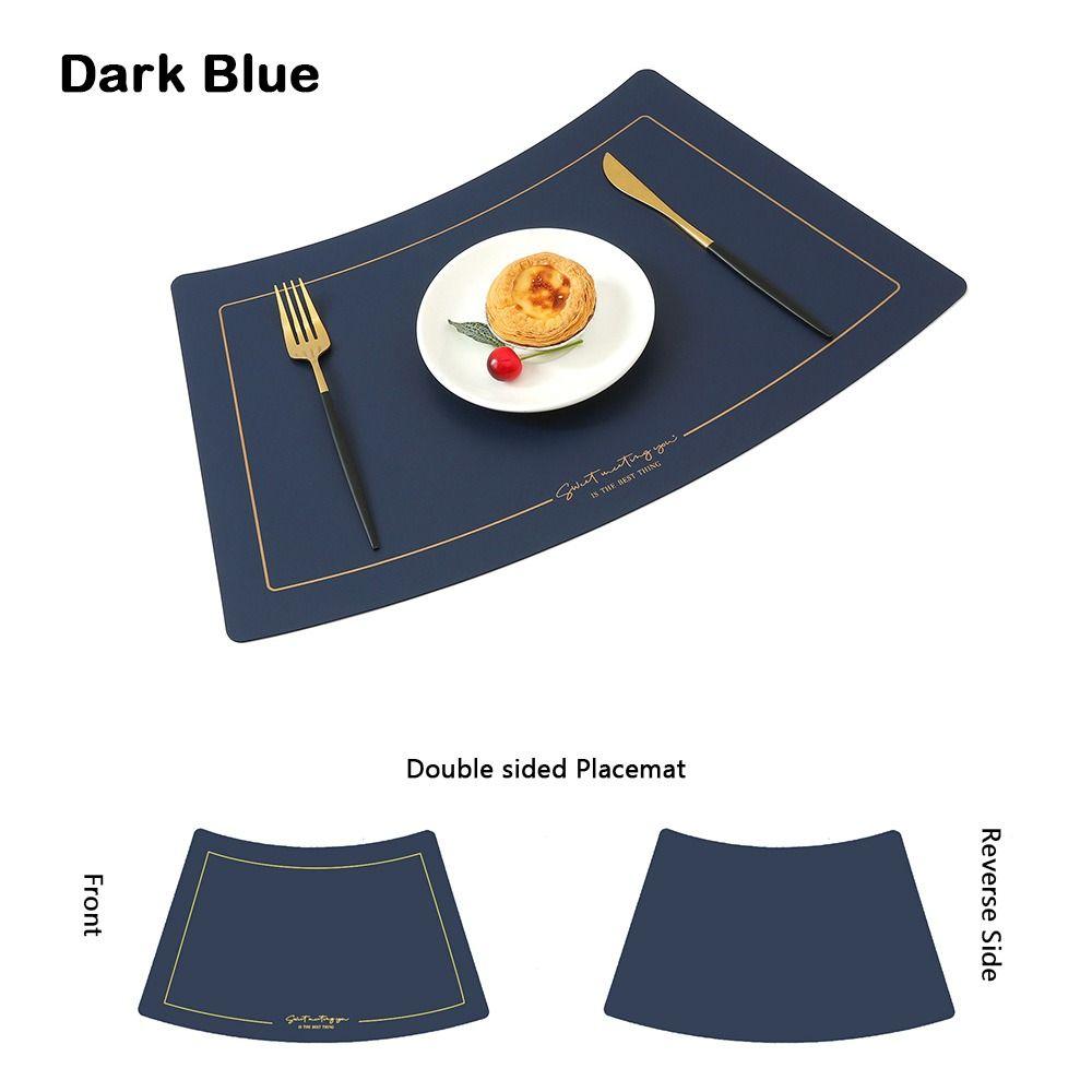 Chinese Style Leather Placemat PU Leather Oil Proof Mat New Western Placemat  Home Decor