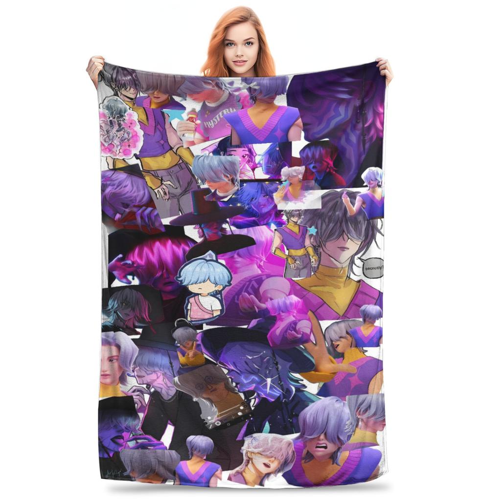 Anime Kpop Demon Hunters Mystery Saja Boys Blanket Super Warm Plush Throw Blanket For Couch Bed Flannel Bedspread Bed Cover