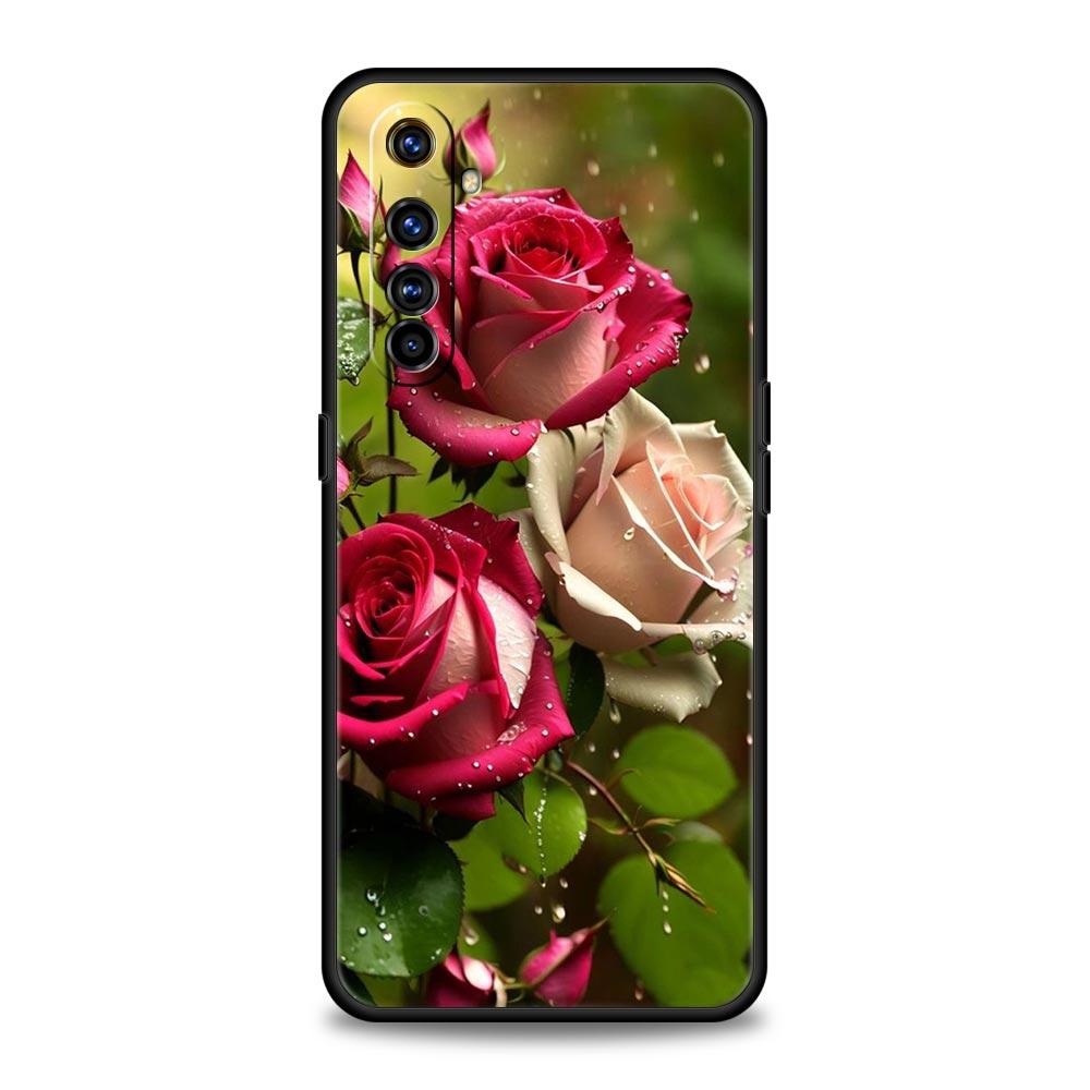Для Realme GT Neo 2 3 3T 5 Чехол Для Realme 12 11 5G 10 9 8 5G 7 6 GT5 GT3 GT2 Pro Plus C21 C11 C25 Красивые Цветы Красной Розы