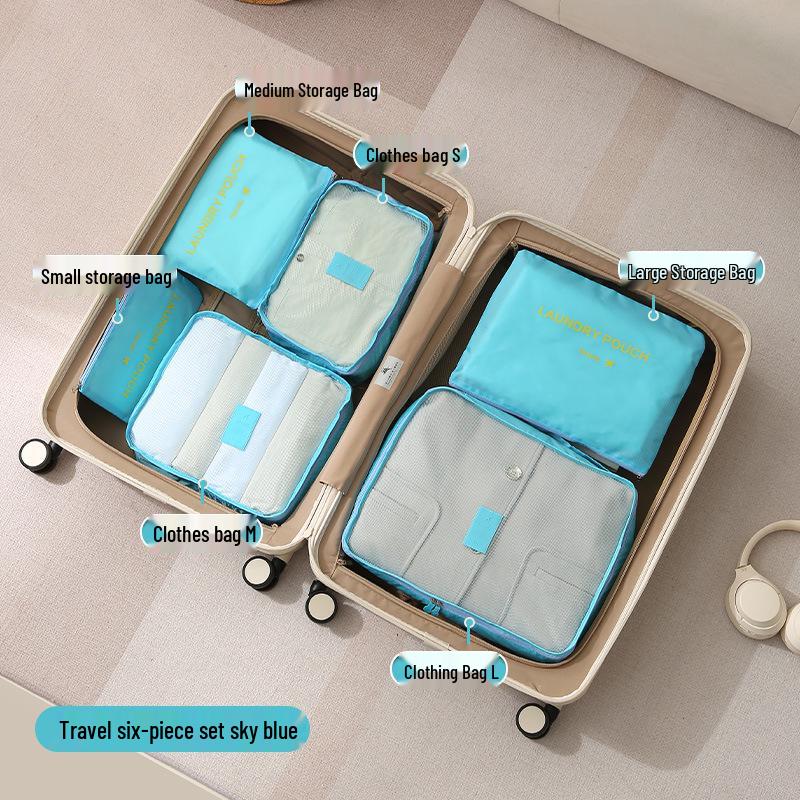 Four-Piece Travel Compression Bag Set for Clothes, Underwear, Toiletries, and Cosmetics