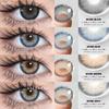 Цветные контактные линзы, последняя модель, 2 шт., черные, натуральные, мягкие линзы, коричневые, косметические линзы, серые линзы, ежегодный цветной макияж, синие линзы