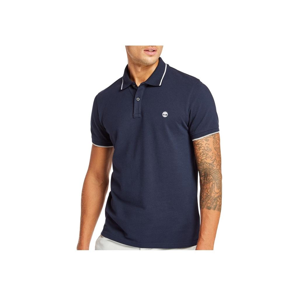 Timberland Рубашка поло Slim Fit с коротким рукавом, мужские топы, темно-сапфирово-синяя A1ZK3433