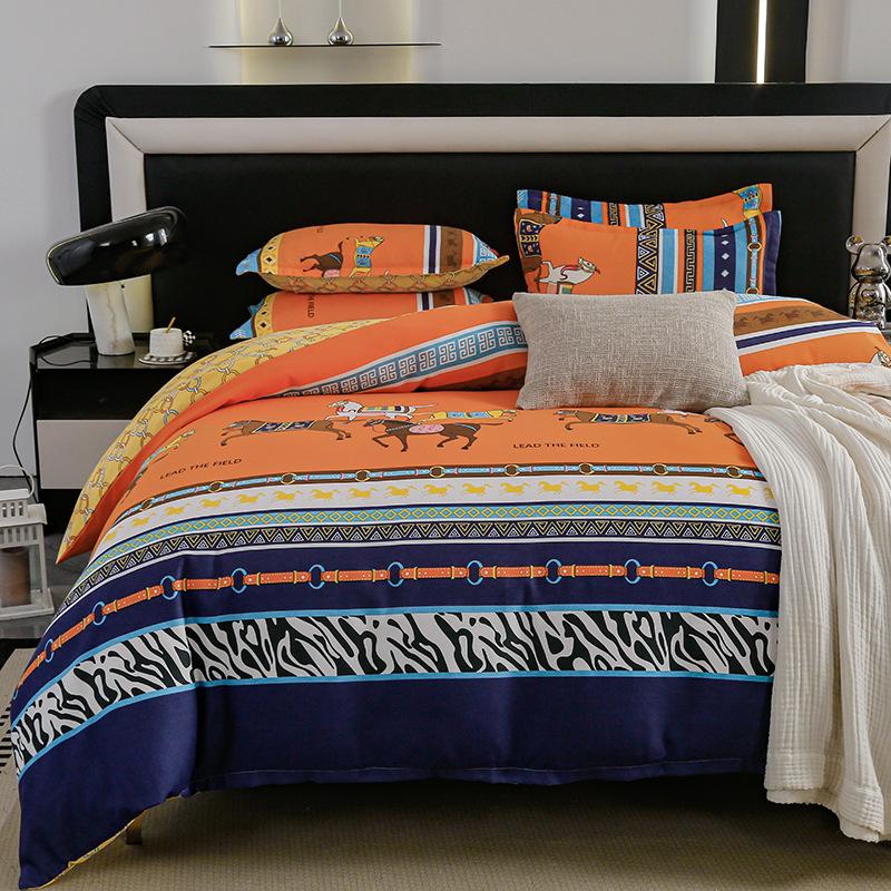 Комплект из четырех предметов из плотного хлопка с потертостями, комплект из 4 простыней и одеял, комплект из трех предметов для общежития