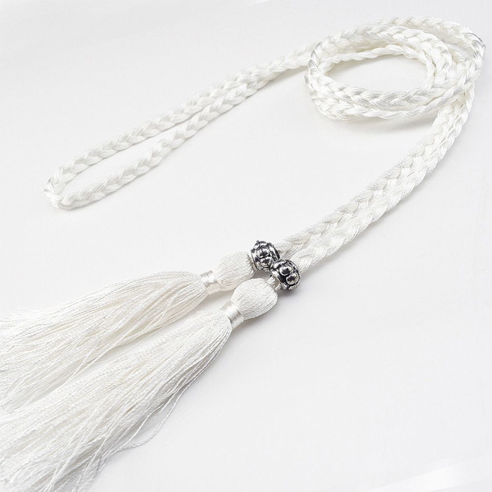 Thin Decorated Tassle Waistband Bow Dress Braided Belts Tassles Belts Waist Rope Waist Chain
