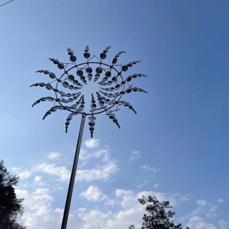 Новая уличная металлическая ветряная мельница, железные поделки, ветровая энергия, вращающаяся скульптура, украшение для садового искусства, украшение