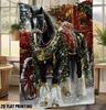 1pc Soft Christmas Horse Festival Printed Flannel Throw Blanket for Bed, Sofa, Chair, and Office - Cozy Comfort for Every Season
