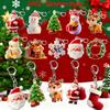 5PCS Xmas Acrylic Keychains Holiday Themed Pendants Lightweight Cute Christmas Bag Accessories Ideal Gift for Family Colleagues