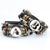 A-Z Letter Leather Bracelet 26 Initial Letters Cabochon Glass Flowers Alphabet Multilayer Braided Bangle Women Men Gifts