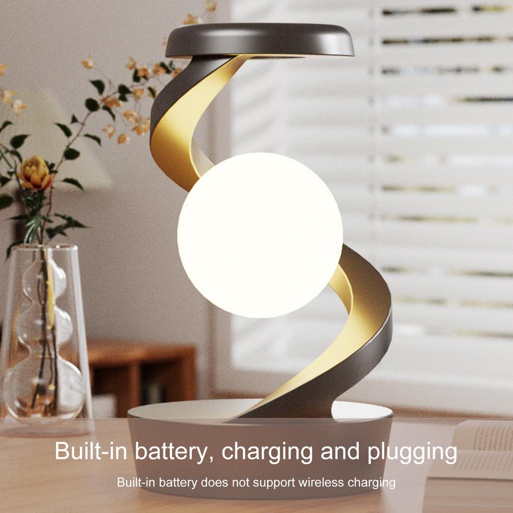 Плавающая вращающаяся ослепительная красочная окружающая подсветка прикроватная тумбочка для лампы Беспроводная зарядка Волна