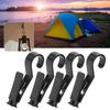 10 Pcs Plastic Multipurpose Hanging Clips Lightweight Storm Proof Lockable Tent Tarp Hook Clips Black Camping Hooks Camping Tent