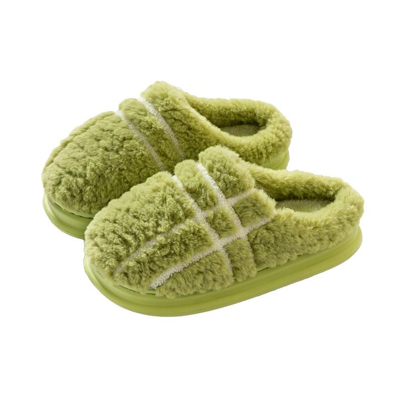 Хлопковые тапочки на подошве EVA женские зимние домашние комнатные парные на толстой подошве нескользящие пушистые туфли теплые хлопковые туфли мужские